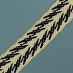 Rigid Tape Vague Design Cotton Beige - Navy Blue 4 Cm