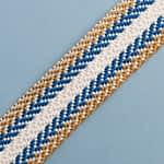 Rigid Tape Herringbone Ochre - Blue - Natural 4 Cm