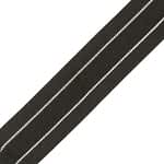 Band Gross Polyester Schwarz - 2 Streifen Silber Lurex 4 Cm