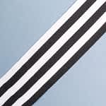 Ribbon Gross 3 Stripes Black - 3 White 3 Cm