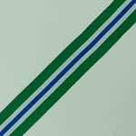 Ribbon Gross Polyester Green - White - Royal Blue Center 3.5Cm