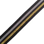 Ribbon Gross Black - Silver Lurex - Gold Lurex 2.5 Cm