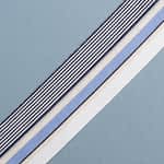 Ribbon Gross Polyester Enhanced White - Beige - Light Blue - Black Stripes 4.5 Cm