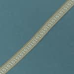 Ribbon Meandros Design Beige - White 1.5Cm