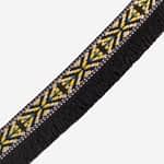 Ribbon Woven Fringe Black - White - Brown - Lime Green - Yellow - Blue 2.5 Cm