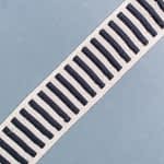 Ribbon Horizontal & Vertical Lines Ecru - Dark Grey 3 Cm