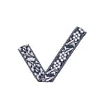 Ribbon Head To Tail Flower Blue - White 2 Cm