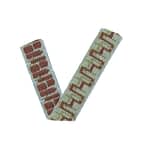 Ribbon Woven Consecutive Meanders Light Blue - Green - Brown 2.5 Cm