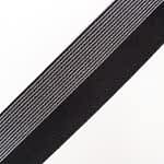 Elastic Striped Black - Half Stripes Silver Lurex 5.5 Cm
