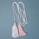 Belt Cord White Tassels White - Light Pink - 1,45M Total
