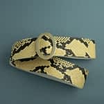 Belt With Metal Gold Buckle - Faux Leahter Snake Black/Beige - 5M - 1M Total