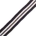 Rib Tape Knitted Black - White - Black /Grey Lurex 2.5 Cm