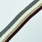 Rib Tape Knitted Melange Grey - Offwhite - Ecru/Gold Lurex - Bordeaux Elafi 3.5Cm