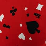 Fabric Pes/Satin Carnival 100 G/M2 - Width150 Cm - Red/Playing Cards
