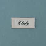 Label Light Pink - Embroidered Black Cheeky 5,72*2,54 Cm