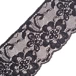 Lace Raschel Elastic Black 7 Cm