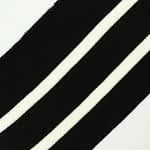 Rib Knitted Black - 2 White Stripes 10*70 Cm