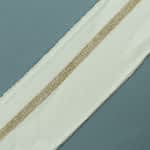 Rib Knitted Offwhite - 1 Stripe Gold Lurex 5.5*110Cm