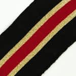Rib Knitted Black - Gold Lurex - Red 6*100 Cm