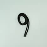Kordel 90Cm mit Rnd Cord 0.5Cm Schwarz + Endrnd Schwarz Gummieffekt 22*5Mm