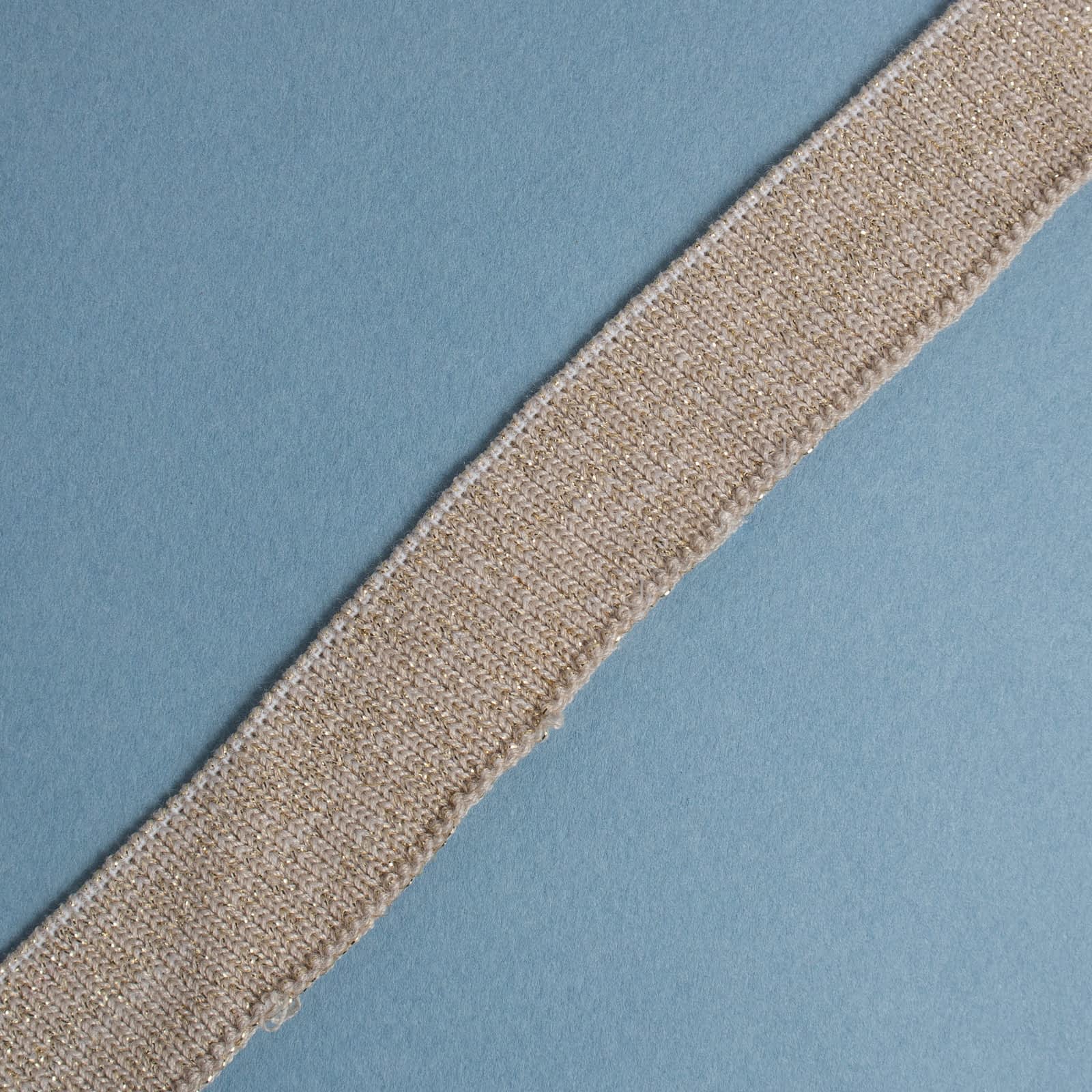 Rib Knitted Rib Beige With Gold Lurex 2*70Cm - vostexfashion.com